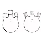 Merck Ace three-neck round-bottom flasks