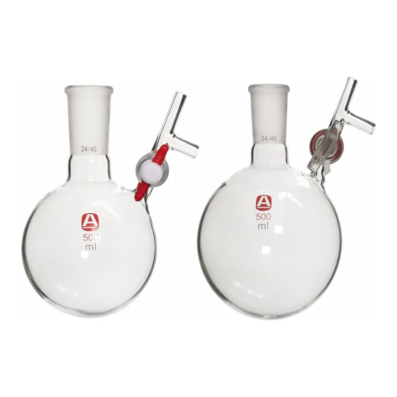 Merck Aldrich round-bottom storage flask with stopcock-equipped septum-inlet