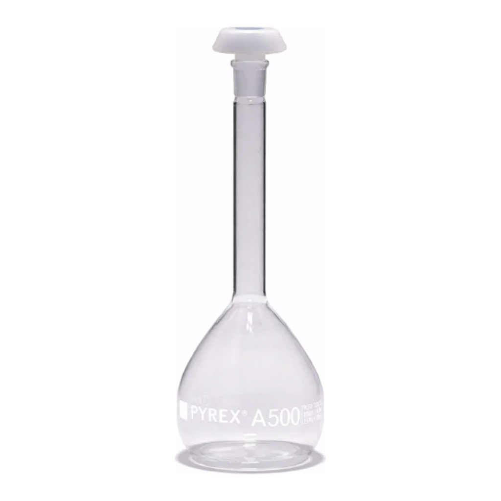 Merck Pyrex Volumetric flask, heavy duty, class A, works certified, USP/ISO/DIN tolerances