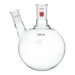 Merck Synthware two neck round bottom flask with angled side neck