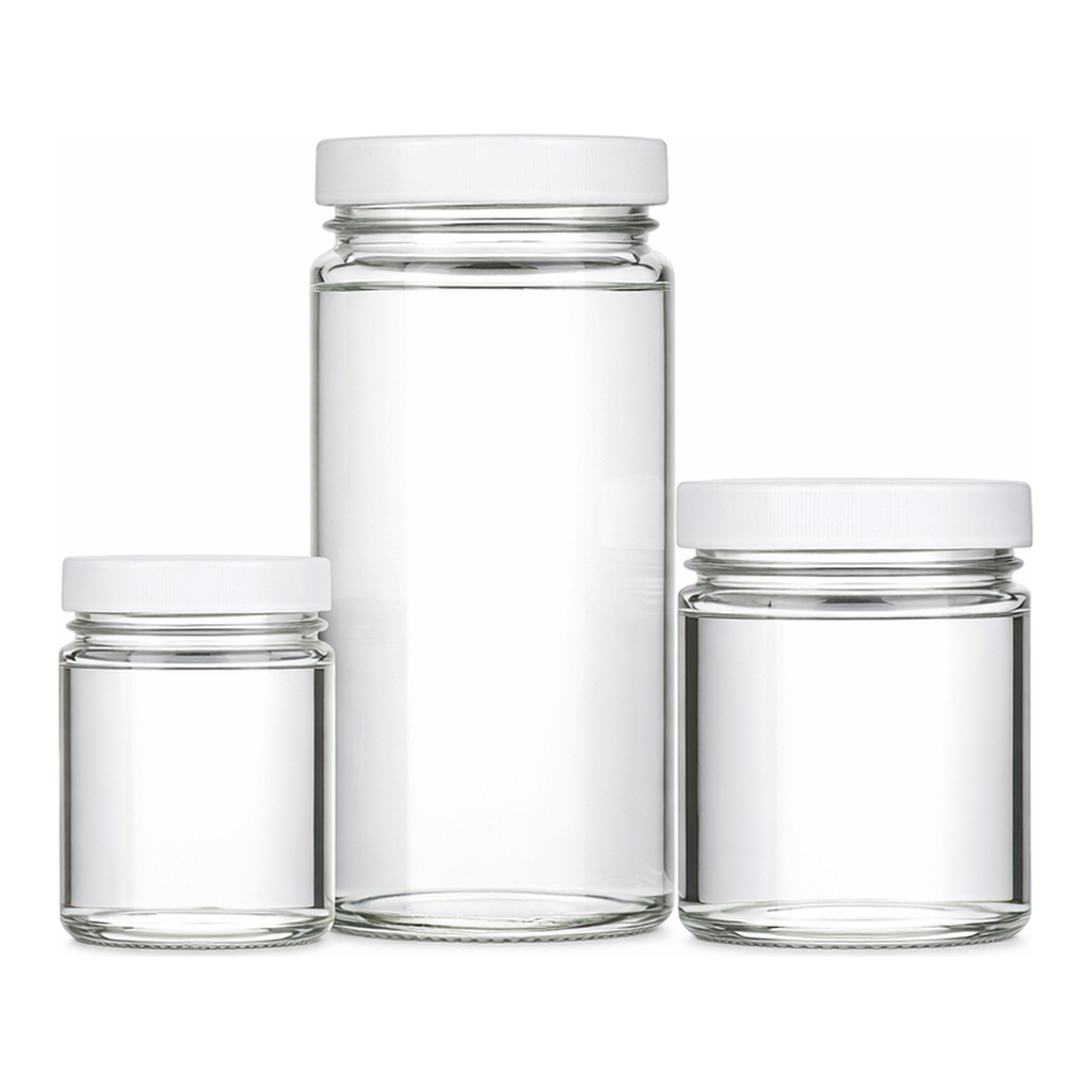 Merck Wheaton straight-mouth bottles with cap, clear