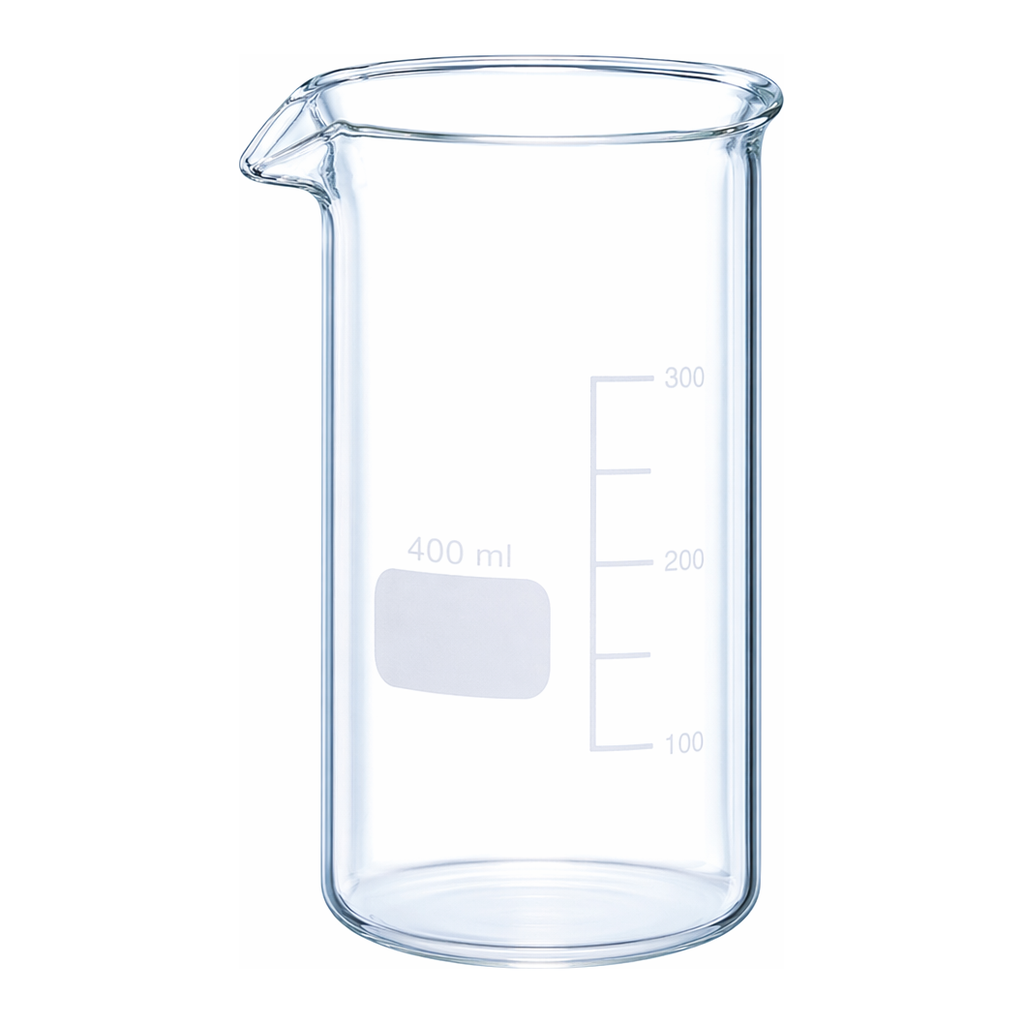 Merck BRAND glass beaker with spout, tall form