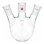 Merck Synthware three neck round bottom flask with angled side necks