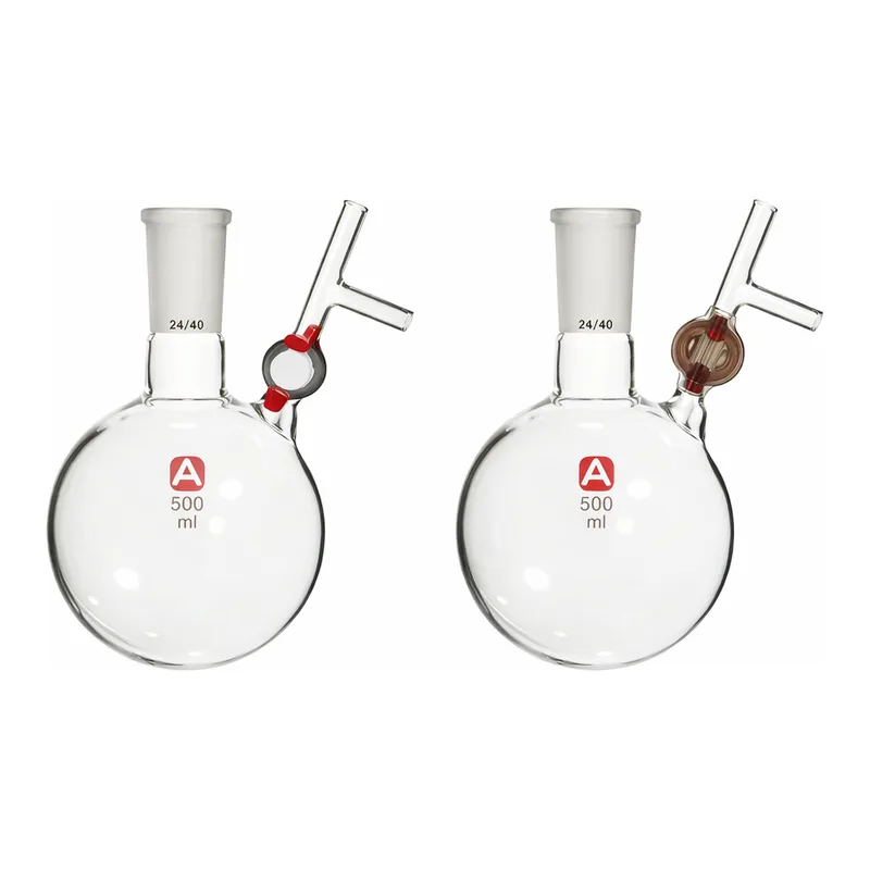 Merck Aldrich round-bottom storage flask with stopcock-equipped septum-inlet