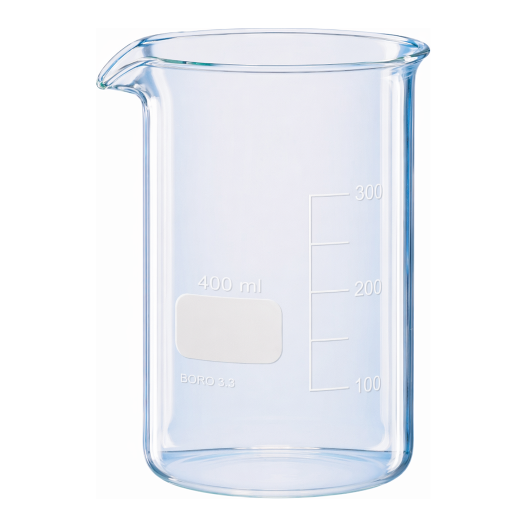 Merck BRAND glass beaker with spout, tall form