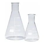 Merck Pyrex Erlenmeyer flask, narrow neck, with printed trace code
