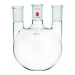 Merck Synthware three neck round bottom flask with vertical side necks