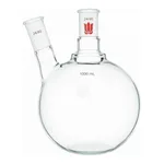 Merck Synthware two neck round bottom flask with angled side neck