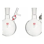 Merck Aldrich round-bottom storage flask with stopcock-equipped septum-inlet