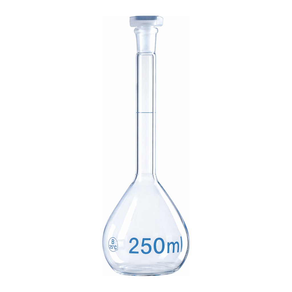 Merck BRAND BLAUBRAND volumetric flask, PP stopper, clear glass