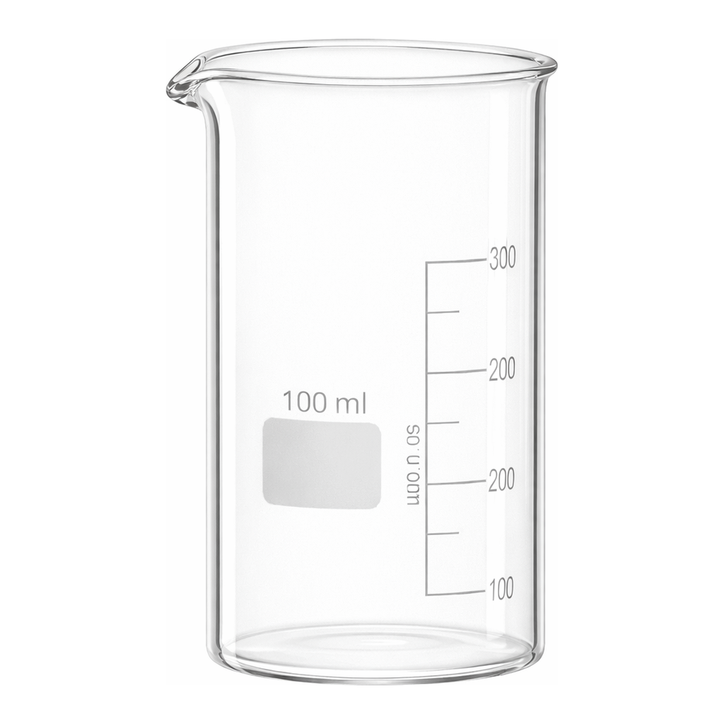 Merck BRAND glass beaker with spout, tall form