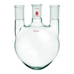 Merck Synthware three neck round bottom flask with vertical side necks