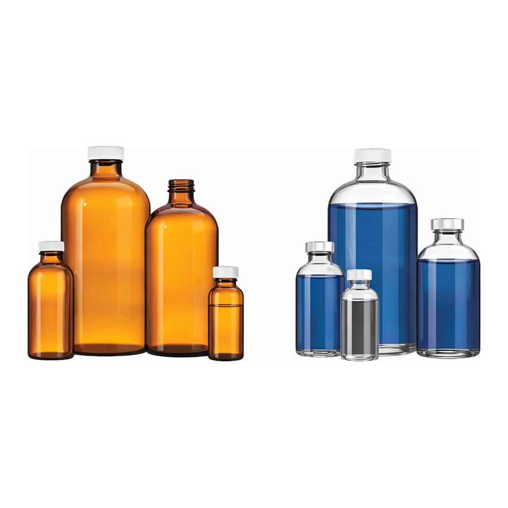 Merck Wheaton narrow mouth bottles with caps