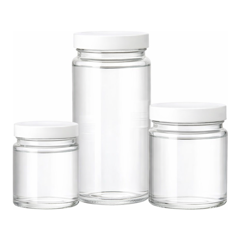 Merck Wheaton straight-mouth bottles with cap, clear