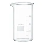 Merck BRAND glass beaker with spout, tall form