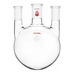 Merck Synthware three neck round bottom flask with vertical side necks