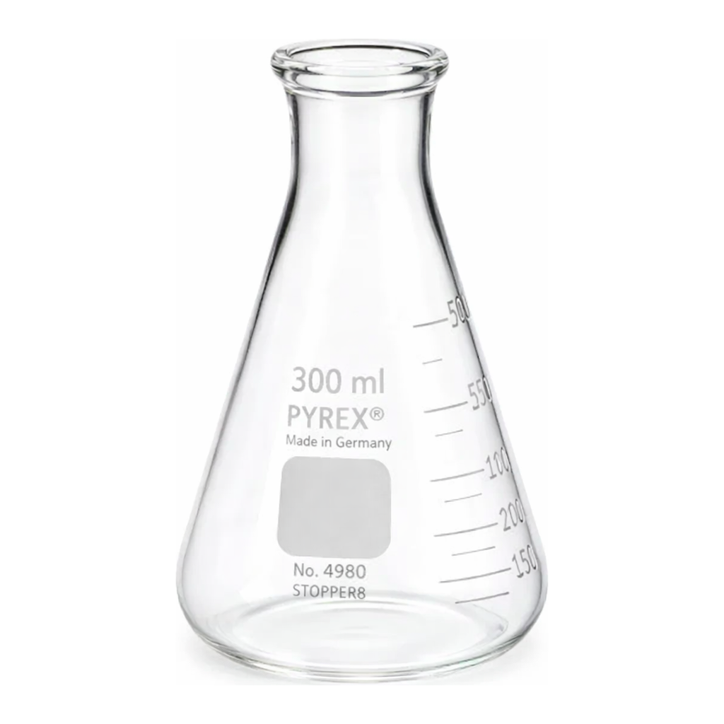 Merck Pyrex narrow-mouth graduated Erlenmeyer flask