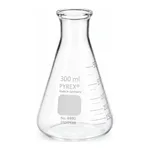 Merck Pyrex narrow-mouth graduated Erlenmeyer flask