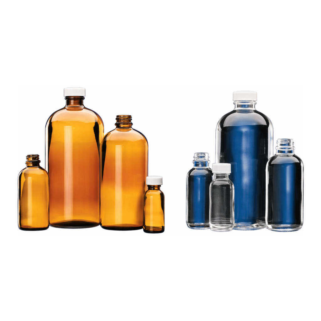 Merck Wheaton narrow mouth bottles with caps