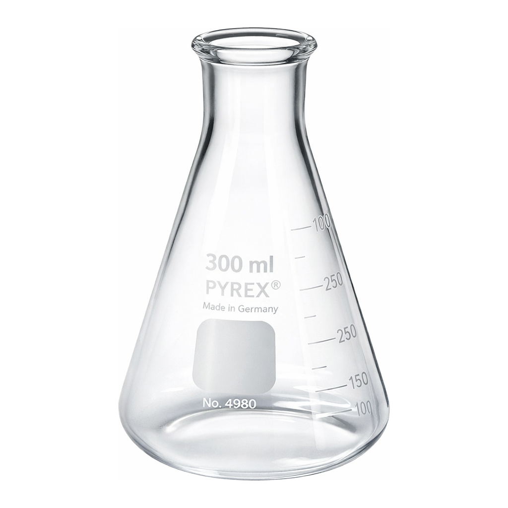 Merck Pyrex narrow-mouth graduated Erlenmeyer flask