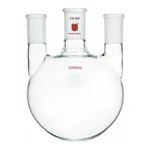 Merck Synthware three neck round bottom flask with vertical side necks