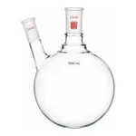 Merck Synthware two neck round bottom flask with angled side neck