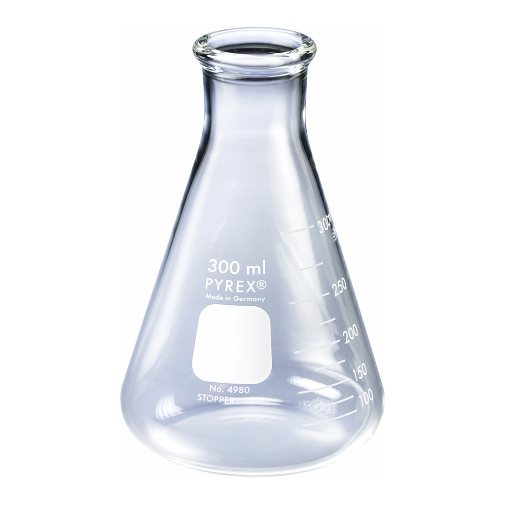 Merck Pyrex narrow-mouth graduated Erlenmeyer flask