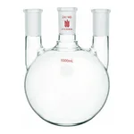 Merck Synthware three neck round bottom flask with vertical side necks