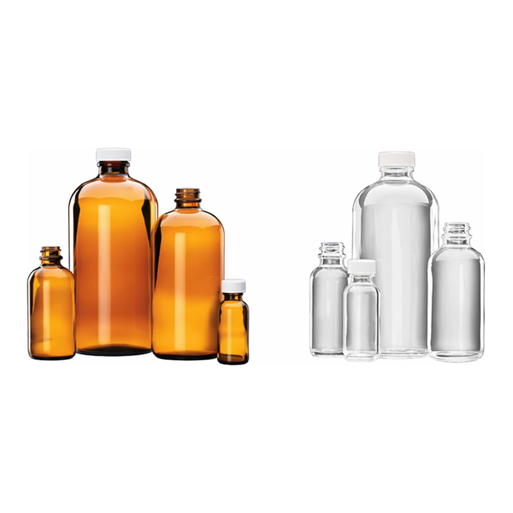 Merck Wheaton narrow mouth bottles with caps