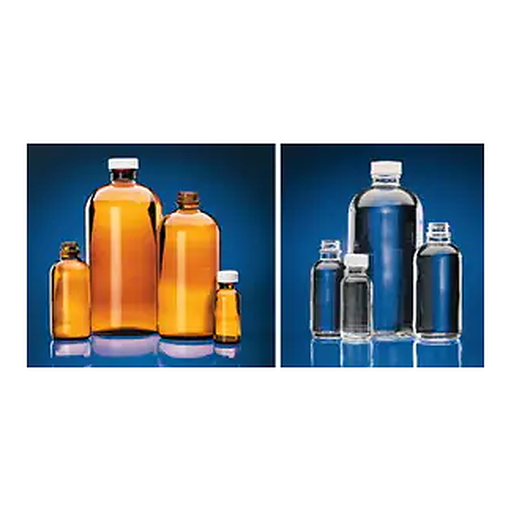 Merck Wheaton narrow mouth bottles with caps