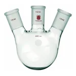Merck Synthware three neck round bottom flask with angled side necks