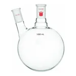 Merck Synthware two neck round bottom flask with angled side neck