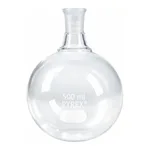 Merck Pyrex round-bottom boiling flask, short neck