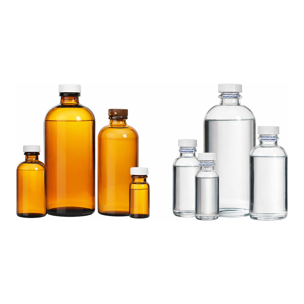 Merck Wheaton narrow mouth bottles with caps