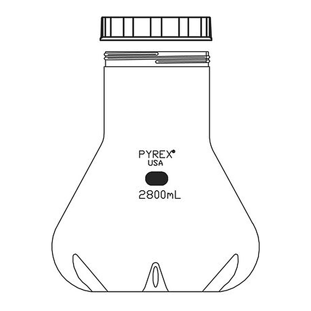 Merck Corning fernbach flask, with baffle, 100 mm