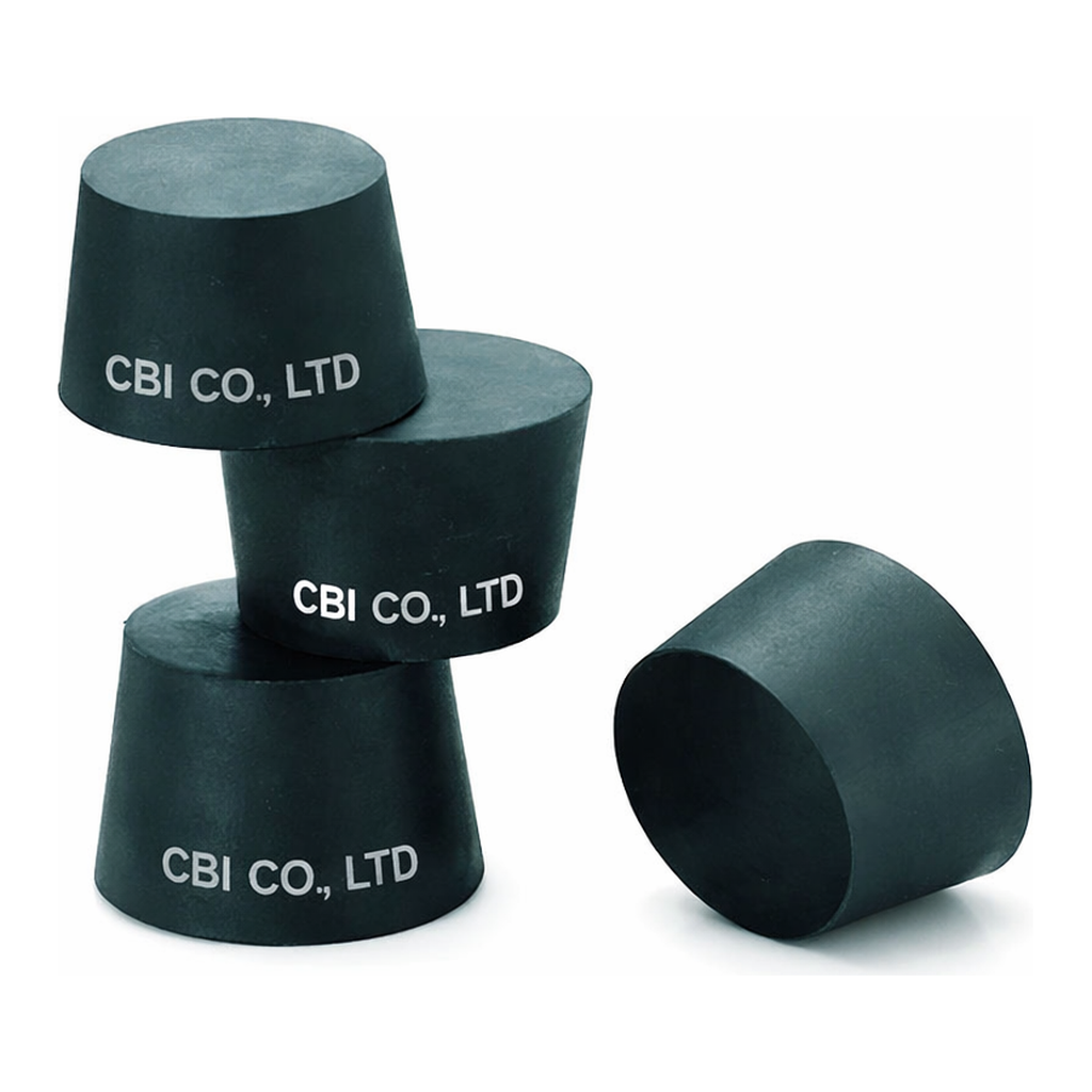 Merck Large laboratory assortment of black-rubber stoppers