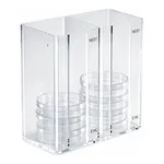 Merck Petri dish dispenser, holds 30 x 100 mm dishes in 2 compartments