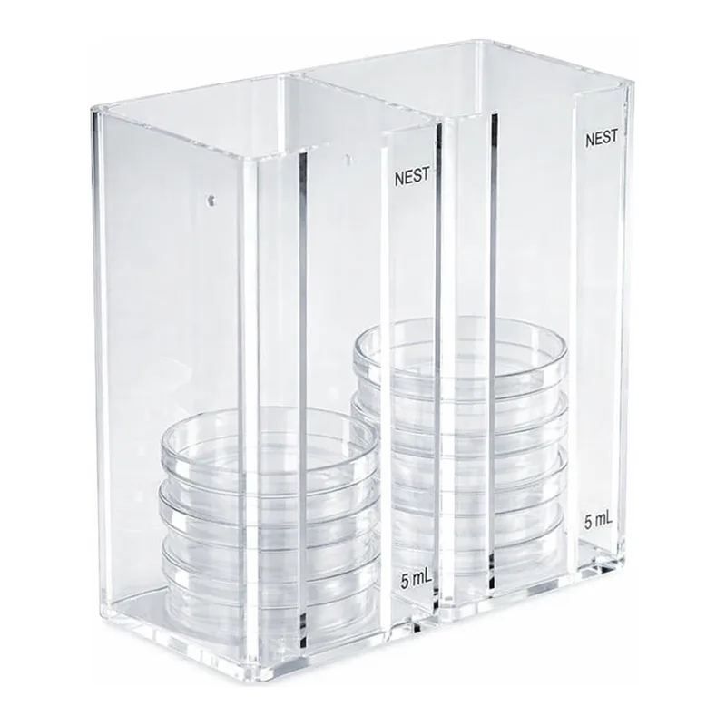 Merck Petri dish dispenser, holds 30 x 100 mm dishes in 2 compartments