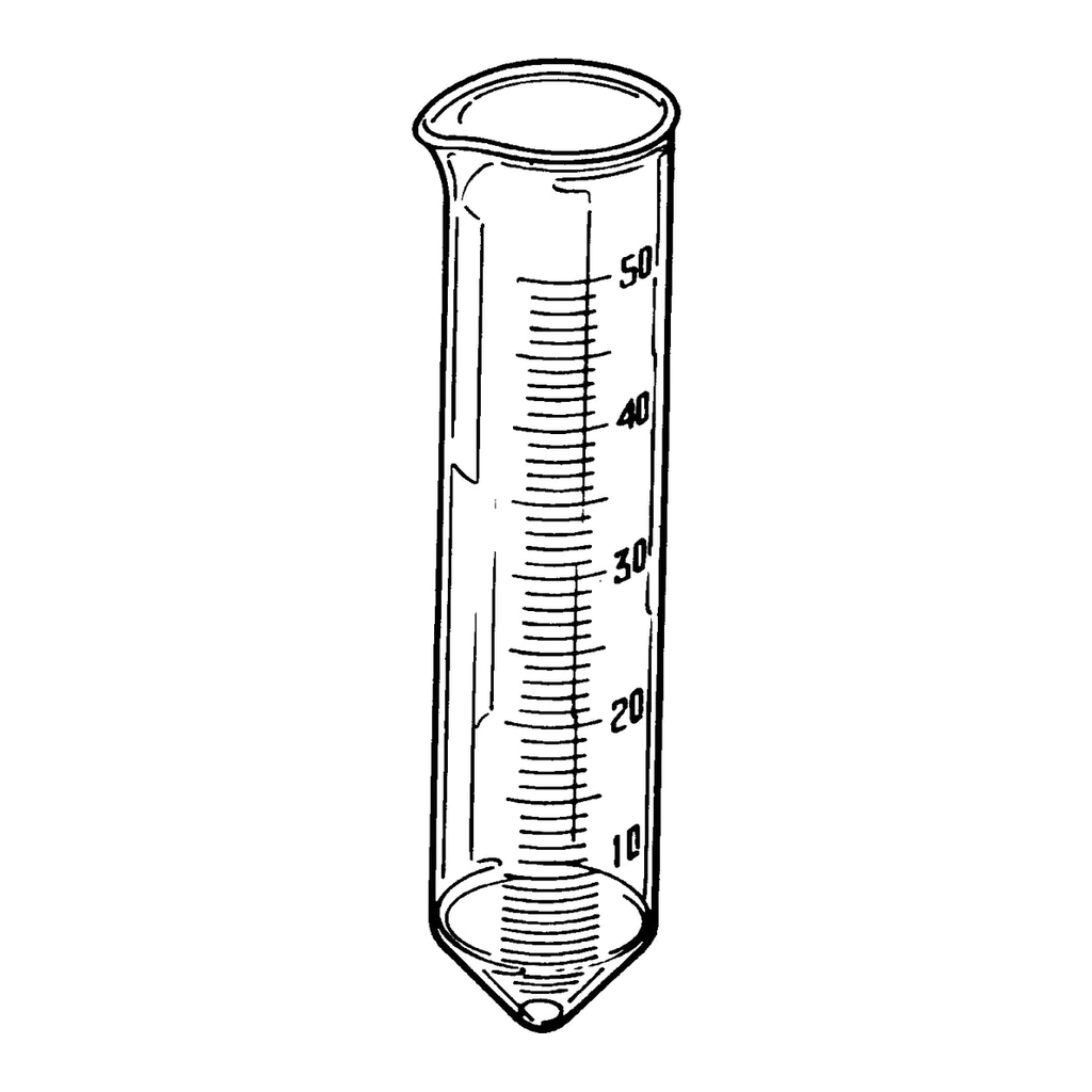 Merck Pyrex graduated tube with pour-out
