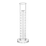 Merck PYREX class A double metric scale graduated cylinder, with white enamel