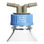 Merck Pyrex Screwcap, twin hose connector, 0.2 um filter with hose connector adapter