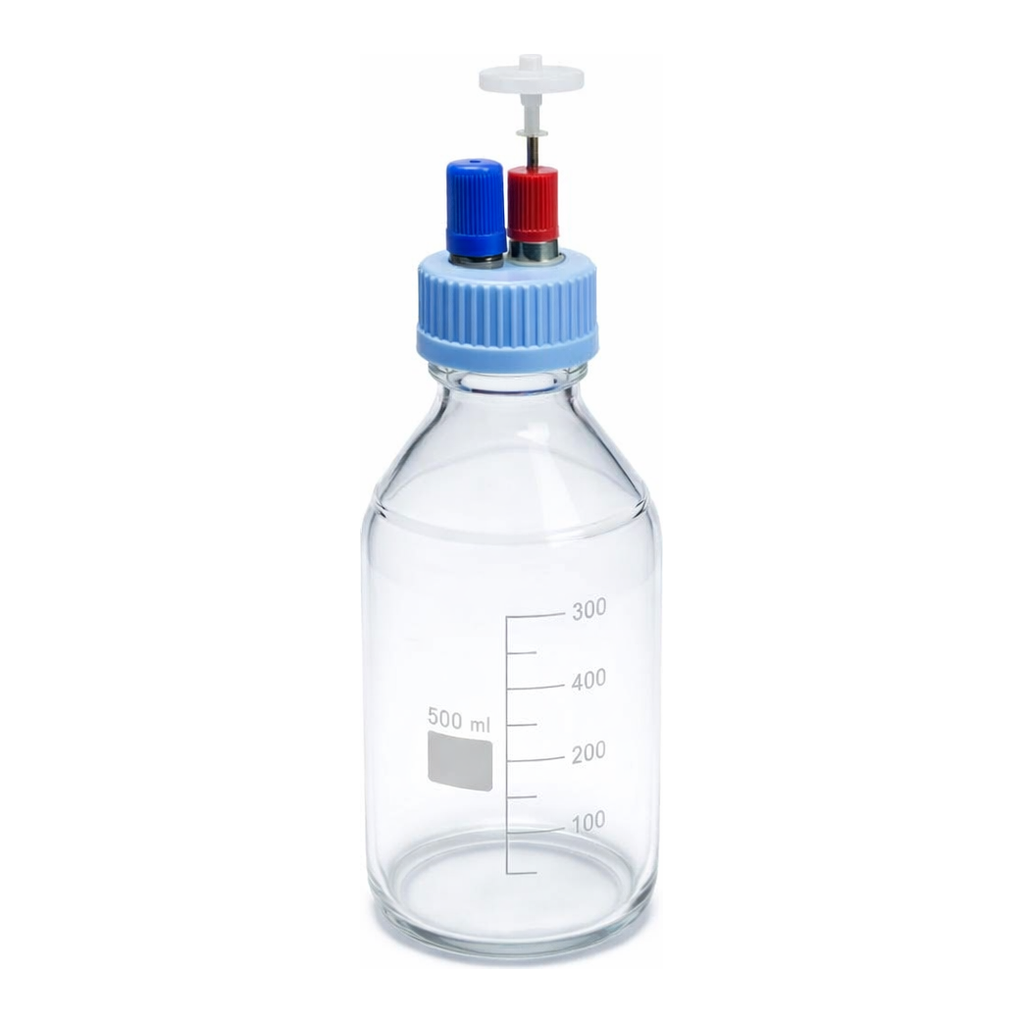 Merck Pyrex Screwcap, twin hose connector with GL45 screwthread