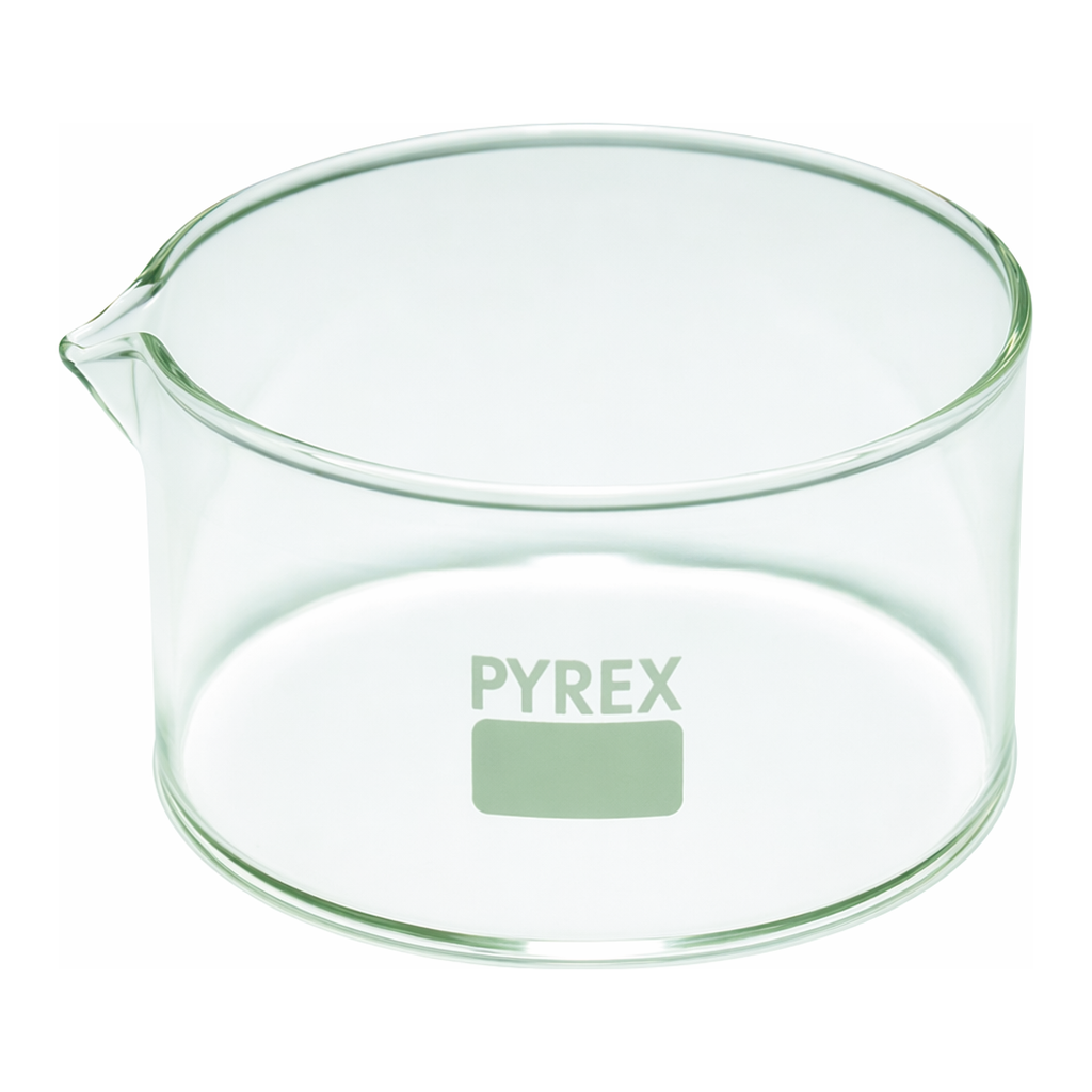 Merck Pyrex Crystallizing dish, flat bottom with spout