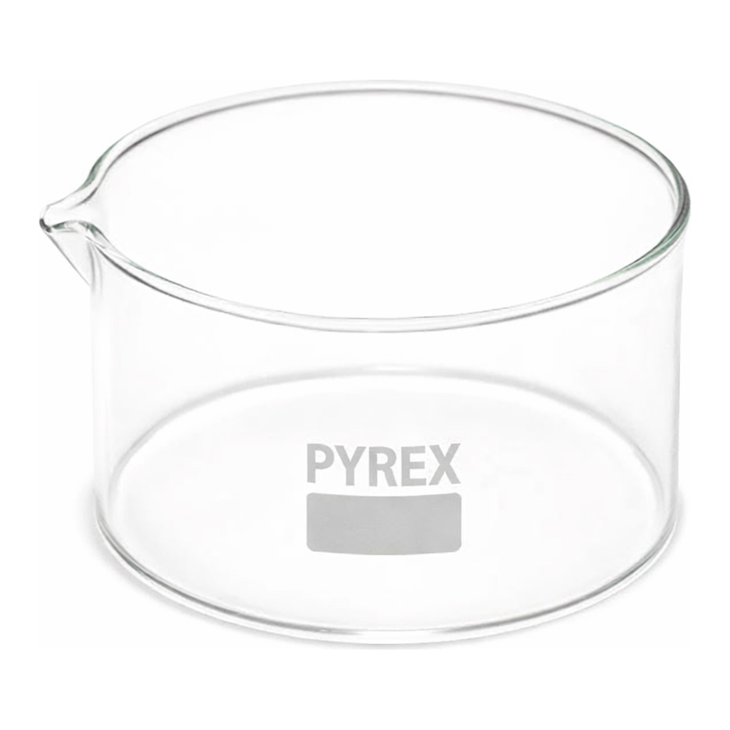 Merck Pyrex Crystallizing dish, flat bottom with spout