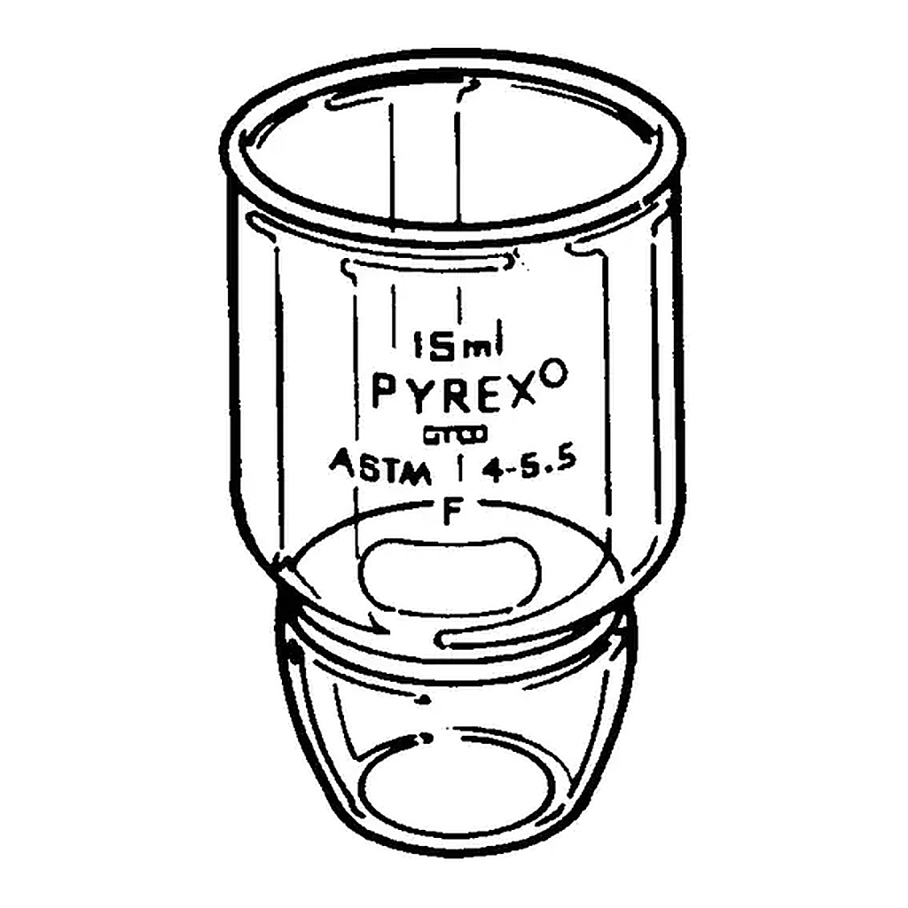 Merck Pyrex Gooch crucible, low form, with fritted disc