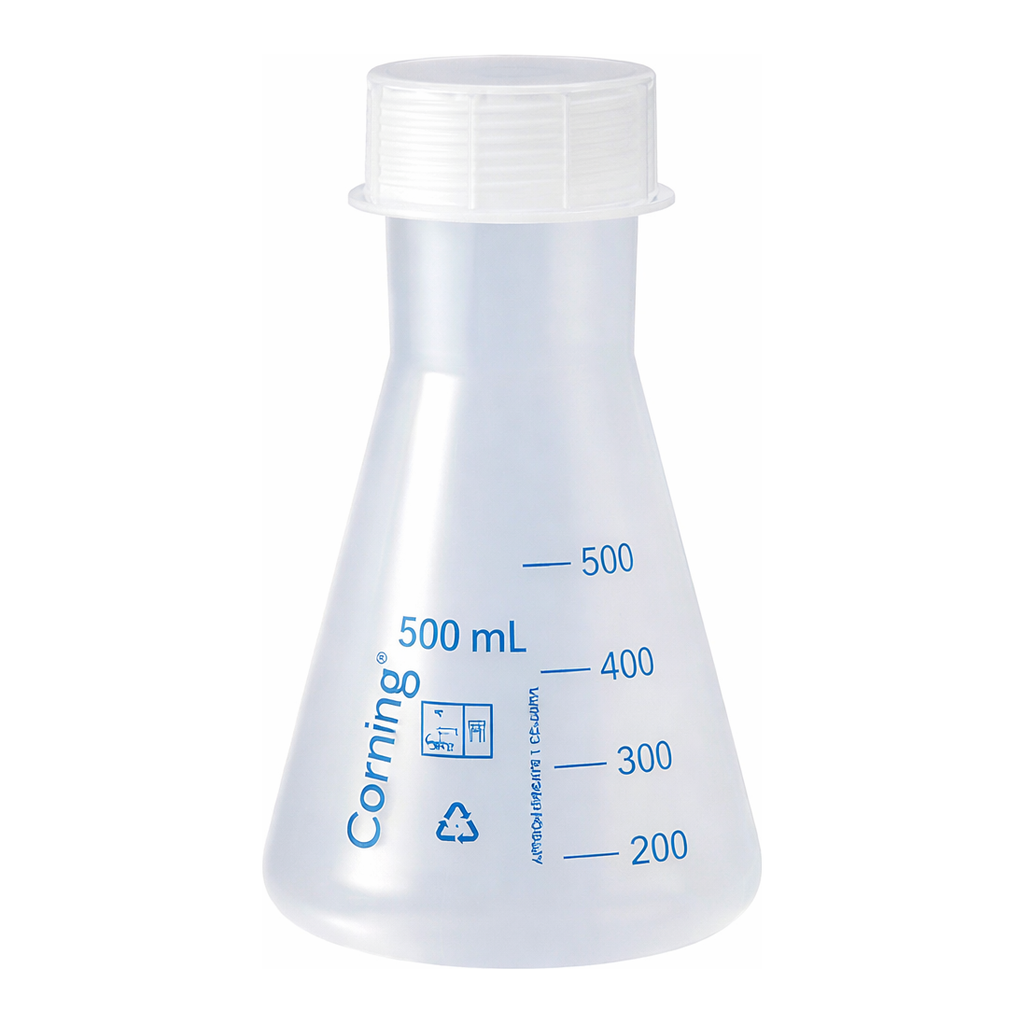 Merck Corning narrow mouth Erlenmeyer flask, reusable