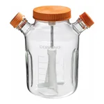 Merck Corning ProCulture glass spinner flask complete, baffled, wide mouth, angled sidearms