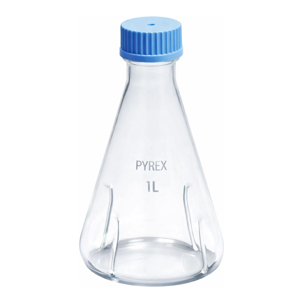 Merck Pyrex Culture flask, baffled, PTFE membrane screwcap