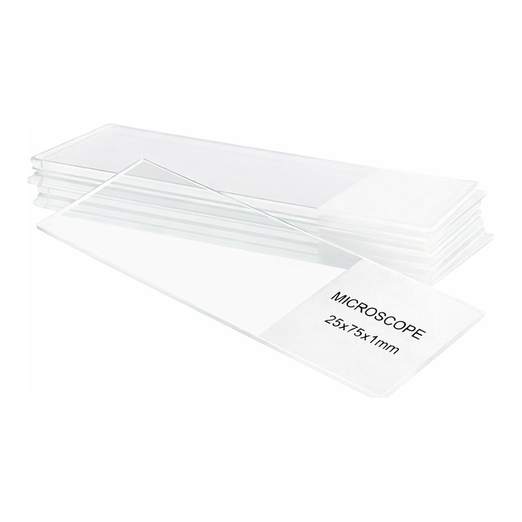 Merck Corning microscope slides, frosted one side, one end