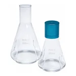 Merck Pyrex Culture flask, baffled, delong neck,
